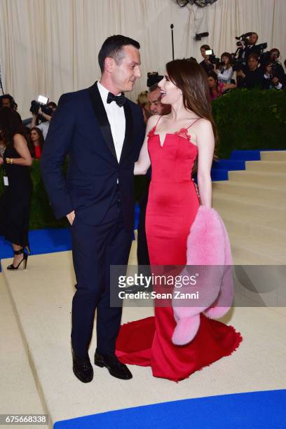 Jonathan Saunders and Emma Roberts arrive at "Rei Kawakubo/Comme des Garcons: Art Of The In-Between" Costume Institute Gala at The Metropolitan...