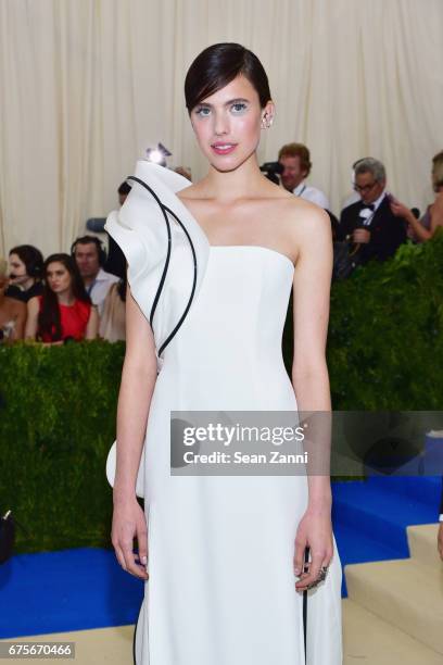 Margaret Qualley arrives at "Rei Kawakubo/Comme des Garcons: Art Of The In-Between" Costume Institute Gala at The Metropolitan Museum on May 1, 2017...