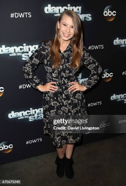 Personality Bindi Irwin attends "Dancing with the Stars" Season 24 at CBS Televison City on May 1, 2017 in Los Angeles, California.