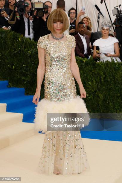 Anna Wintour attends "Rei Kawakubo/Commes Des Garcons: Art of the In-Between" at Metropolitan Museum of Art on May 1, 2017 in New York City.