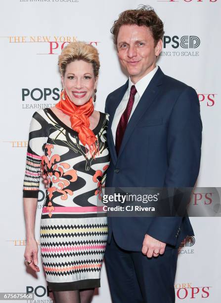 Marin Mazzie and Jason Danieley attend the 2017 New York Pops Gala dinner at Mandarin Oriental Hotel on May 1, 2017 in New York City.