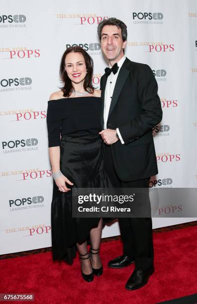 Georgia Stitt and Jason Robert Bown attend the 2017 New York Pops Gala dinner at Mandarin Oriental Hotel on May 1, 2017 in New York City.