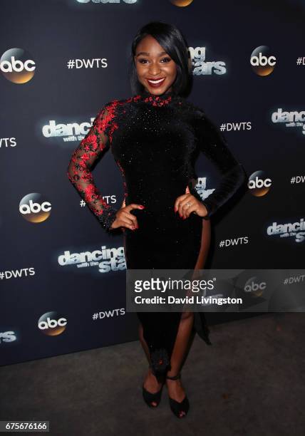 Fifth Harmony member Normani Kordei attends "Dancing with the Stars" Season 24 at CBS Televison City on May 1, 2017 in Los Angeles, California.