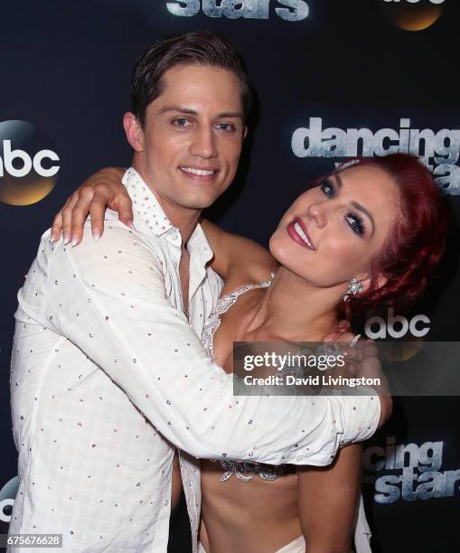 Bull rider Bonner Bolton and dancer Sharna Burgess attend "Dancing with the Stars" Season 24 at CBS Televison City on May 1, 2017 in Los Angeles,...