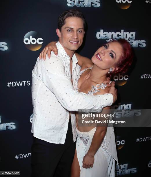 Bull rider Bonner Bolton and dancer Sharna Burgess attend "Dancing with the Stars" Season 24 at CBS Televison City on May 1, 2017 in Los Angeles,...