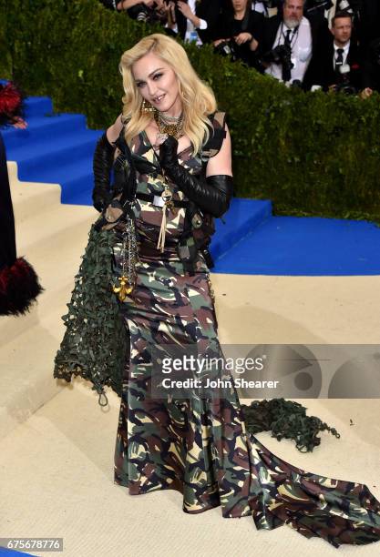 Singer Madonna attends "Rei Kawakubo/Comme des Garcons: Art Of The In-Between" Costume Institute Gala at Metropolitan Museum of Art on May 1, 2017 in...