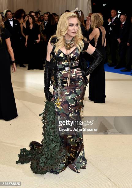 Singer Madonna attends "Rei Kawakubo/Comme des Garcons: Art Of The In-Between" Costume Institute Gala at Metropolitan Museum of Art on May 1, 2017 in...