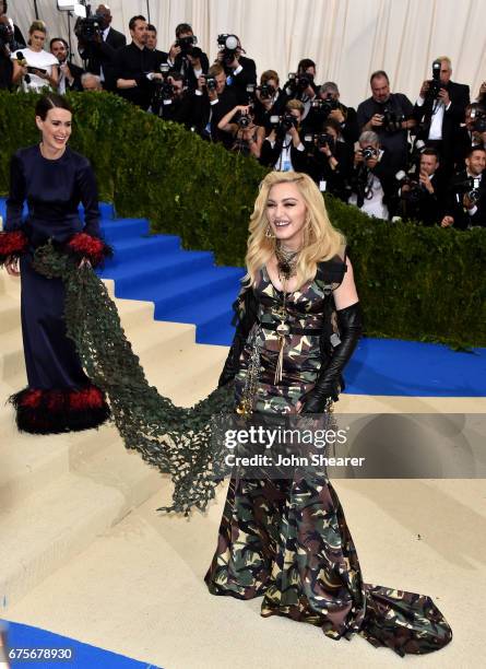 Actress Sarah Paulson and singer Madonna attend "Rei Kawakubo/Comme des Garcons: Art Of The In-Between" Costume Institute Gala at Metropolitan Museum...