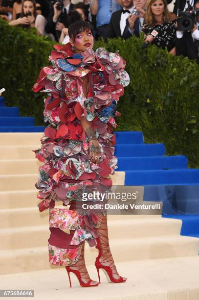 Rihanna attends the Rei Kawakubo/Comme des Garcons: Art Of The In-Between Costume Institute Gala at Metropolitan Museum of Art on May 1, 2017 in New...