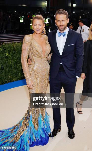 Blake Lively and Ryan Reynolds attend 'Rei Kawakubo/Comme des Garçons:Art of the In-Between' Costume Institute Gala at Metropolitan Museum of Art on...