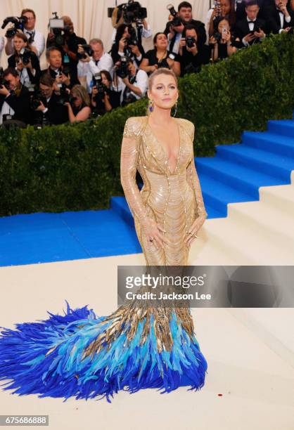 Blake Lively and Ryan Reynolds attend 'Rei Kawakubo/Comme des Garçons:Art of the In-Between' Costume Institute Gala at Metropolitan Museum of Art on...
