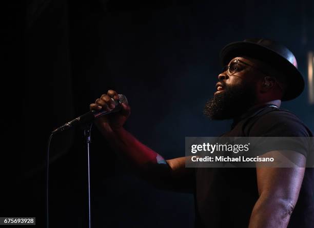 Rapper Black Thought of the Roots performs during Live Nation's celebration of The 3rd Annual National Concert Day at Irving Plaza on May 1, 2017 in...