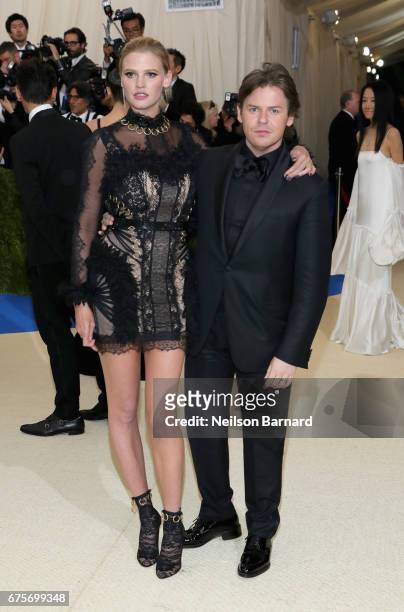 Lara Stone and Christopher Kane attend the "Rei Kawakubo/Comme des Garcons: Art Of The In-Between" Costume Institute Gala at Metropolitan Museum of...