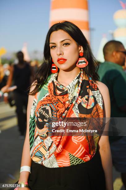 Festivalgoer attends day 1 of the 2017 Coachella Valley Music & Arts Festival at the Empire Polo Club on April 21, 2017 in Indio, California.