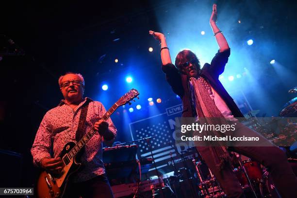 Musician Mick Jones and Singer Kelly Hansen of Foreigner perform during Live Nation's celebration of The 3rd Annual National Concert Day at Irving...