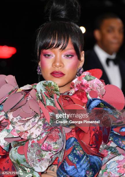 Rihanna attends the 'Rei Kawakubo/Comme des Garcons: Art Of The In-Between' Costume Institute Gala at Metropolitan Museum of Art on May 1, 2017 in...