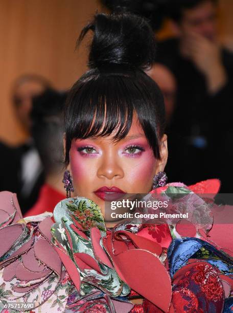 Rihanna attends the 'Rei Kawakubo/Comme des Garcons: Art Of The In-Between' Costume Institute Gala at Metropolitan Museum of Art on May 1, 2017 in...
