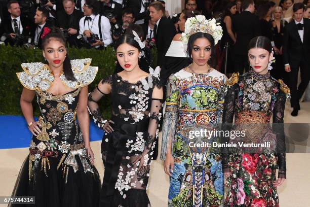 Lori Harvey, Natasha Lau, Corinne Foxx and Sonia Ben Amma attends "Rei Kawakubo/Comme des Garcons: Art Of The In-Between" Costume Institute Gala -...