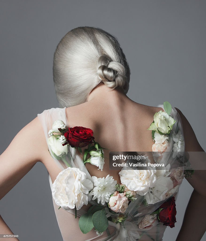 Woman with flower dress