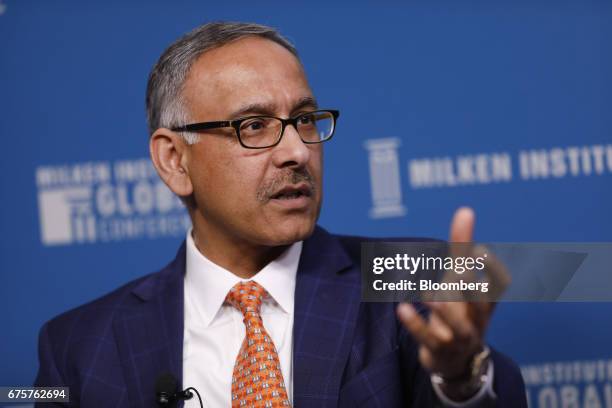 Mehmood Khan, co-vice chairman of PepsiCo Inc., speaks during the Milken Institute Global Conference in Beverly Hills, California, U.S., on Monday,...