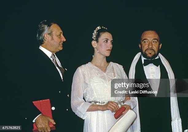 Closing Ceremony of the Cannes Film Festival. Polish director Andrzej Wajda who won the Palme d'Or for his picture "Man of Iron", Isabelle Adjani who...