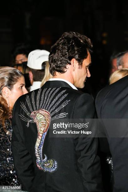 Roger Federer attends the Rei Kawakubo/Comme des Garcons: Art Of The In-Between" Costume Institute Gala - After Party at The Standard on May 1, 2017...