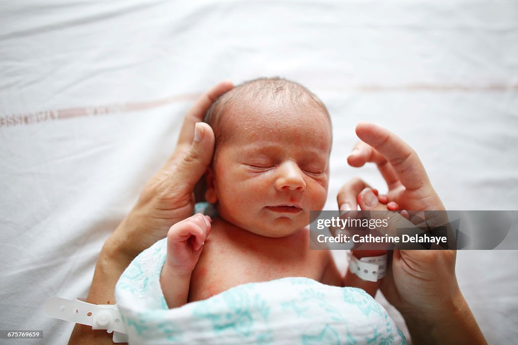 A newborn at maternity ward
