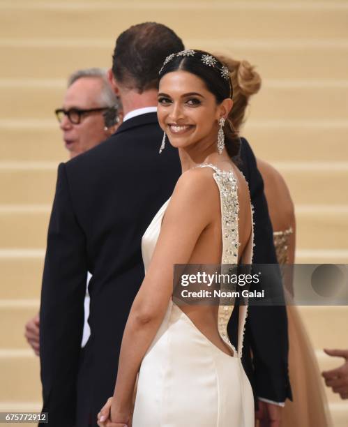 Deepika Padukone attends the "Rei Kawakubo/Comme des Garcons: Art Of The In-Between" Costume Institute Gala at Metropolitan Museum of Art on May 1,...