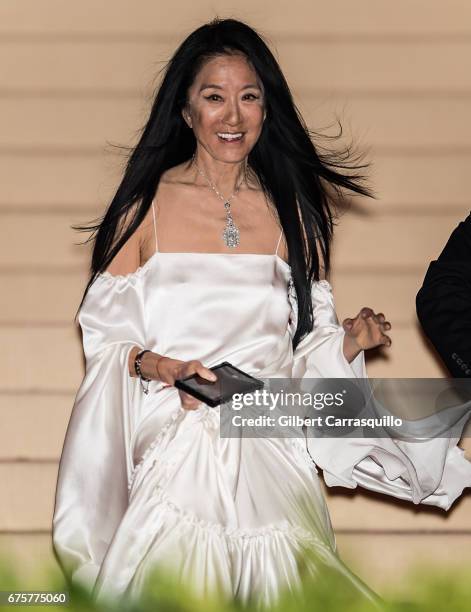 Fashion designer Vera Wang is seen leaving the 'Rei Kawakubo/Comme des Garcons: Art Of The In-Between' Costume Institute Gala at Metropolitan Museum...