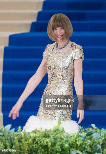 Anna Wintour attends the "Rei Kawakubo/Comme des Garcons: Art Of The In-Between" Costume Institute Gala at Metropolitan Museum of Art on May 1, 2017...