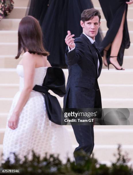 Lily James and Matt Smith attends the "Rei Kawakubo/Comme des Garcons: Art Of The In-Between" Costume Institute Gala at Metropolitan Museum of Art on...