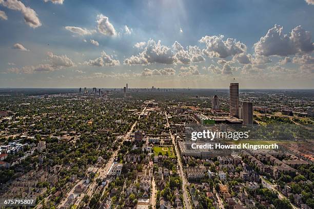 aerial of houston suburbs - houston house stock pictures, royalty-free photos & images