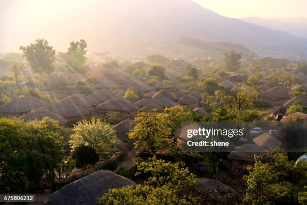 nagan folk village(nakan eupseong) - jeollanam do stock pictures, royalty-free photos & images