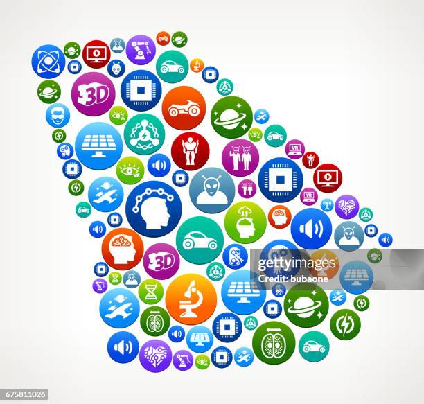 georgia future and futuristic technology vector button pattern - car touchscreen stock illustrations