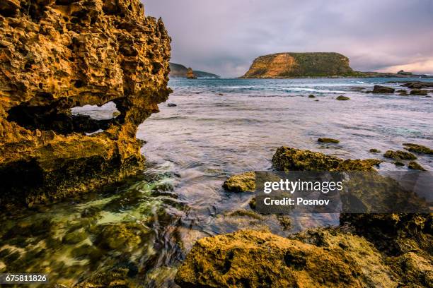 sunrise at wanna in lincoln national park, south australia. - port lincoln stock-fotos und bilder