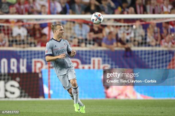 Michael Harrington of Chicago Fire in action during the New York Red Bulls Vs Chicago Fire MLS regular season match at Red Bull Arena, Harrison, New...