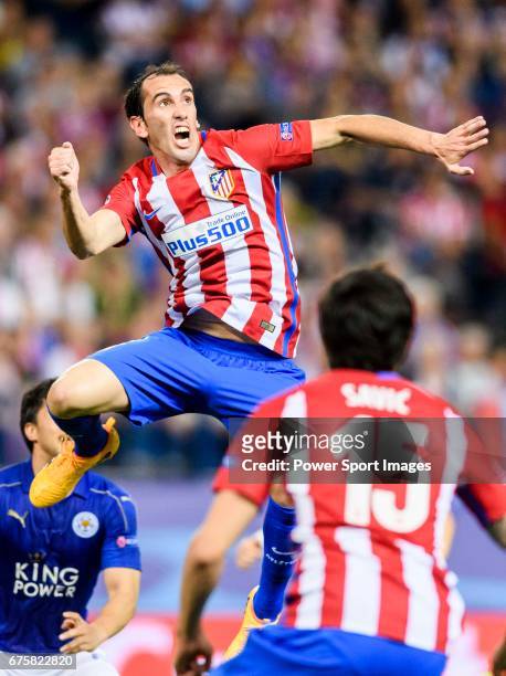 Diego Roberto Godin Leal of Atletico de Madrid in action during their 2016-17 UEFA Champions League Quarter-Finals 1st leg match between Atletico de...