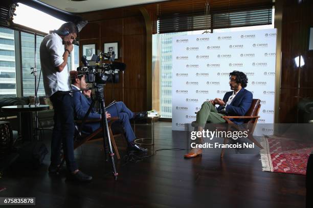 Actor Dev Patel speaks to media at Four Seasons DIFC on May 2, 2017 in Dubai, United Arab Emirates. Actor Dev Patel is in Dubai for the Chivas Icons....