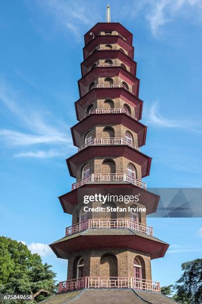 The ten-story, octagonal Pagoda at Kew Gardens was completed in 1762, from a design in imitation of Chinese Pagodas.