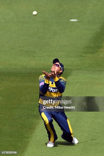 Jacques Rudolph of Glamorgan takes the catch to dismiss Stiaan van Zyl of Sussex for 96 during the Royal London One-Day Cup match between Sussex and...