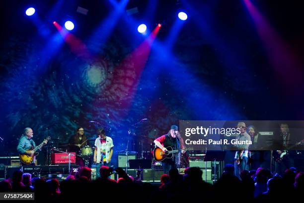 Tinsley Ellis, Duane Trucks, T.Hardy Morris, Kevn Kinney, Todd Snider, Dave Schools and Peter Buck perform on stage during Hampton 70 at The Fox...