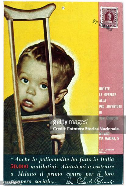 One of the last propaganda poster to raise funds for the care of children with polio, promoted by Don Carlo Gnocchi. A few years later they...