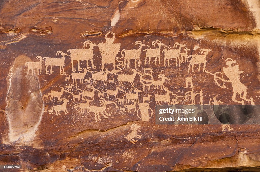 UT, Nine Mile Canyon, petroglyphs, The Great Hunt