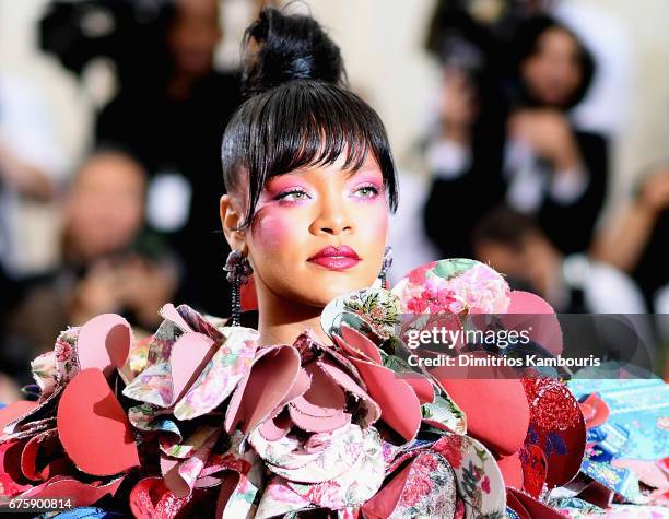 Rihanna attends the 'Rei Kawakubo/Comme des Garcons: Art Of The In-Between' Costume Institute Gala at Metropolitan Museum of Art on May 1, 2017 in...