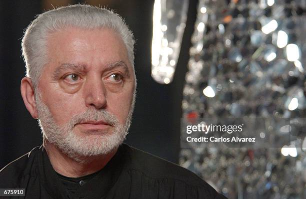 Designer Paco Rabanne attends the presentation of Paco Rabanne's exhibition-homage at Burgos'' Principal Theatre December 03, 2001 in Burgos, Spain.