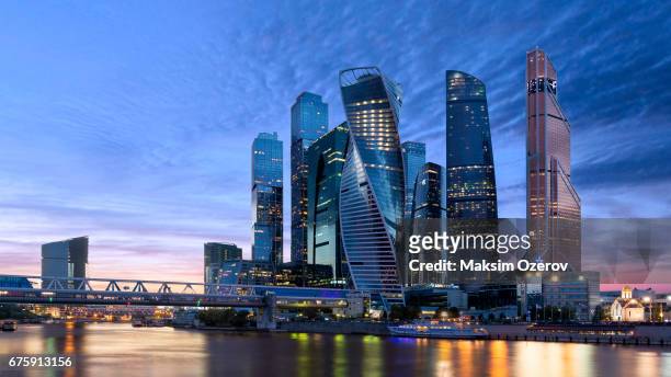 moscow international business centre skyscrapers - moscow international business center stock pictures, royalty-free photos & images