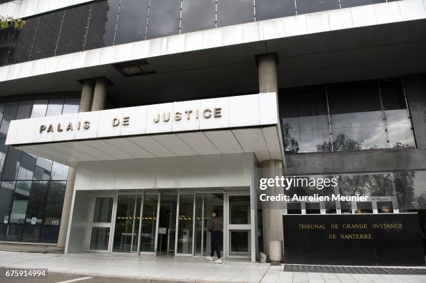 View of the outside of the tribunal de Nanterre on the day of the opening at the trial related to the paparazzi photos of topless Duchess of...