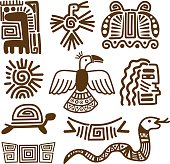Tribal indian patterns or mexican symbols