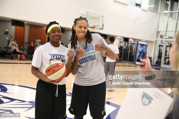 Seimone Augustus of the Minnesota Lynx poses for a photo during training camp on April 30, 2017 at the Minnesota Timberwolves and Lynx Courts at Mayo...