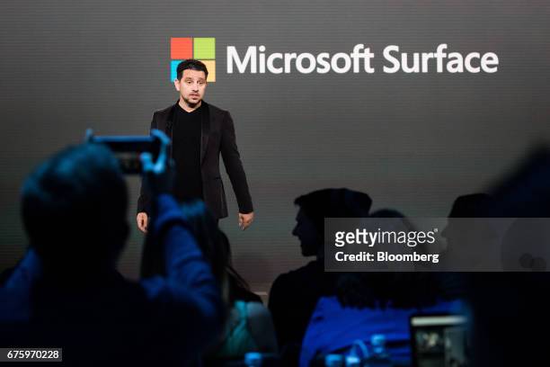 Panos Panay, corporate vice president of Microsoft Corp. Surface, speaks during the #MicrosoftEDU event in New York, U.S., on Tuesday, May 2, 2017....